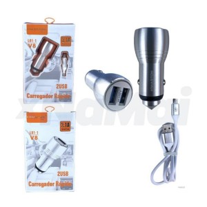 KIT_VEICULAR 2USB_3A V8 (L011)