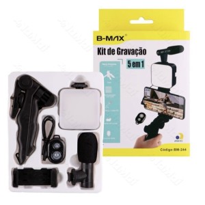 KIT_GRAVACAO_CELULAR 5EM1 LED5W&SUPORTE&BLUETOOTH (BM244)