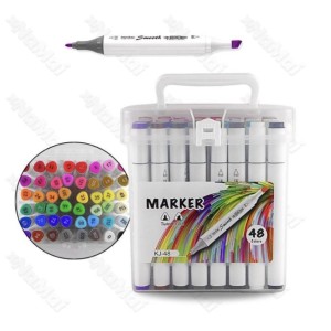 KIT_CANETA&ESTOJO_ACRILICO 48XCOLORIR 2PONTAS (KJ48)