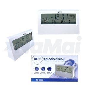 RELOGIO DIGITAL ALARME&TEMPERATURA&DATA (EC9905/ZB2008)